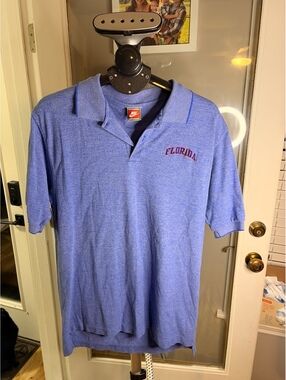 Vintage 90s Nike Florida Men's Short Sleeve Polo Shirt Blue Heather